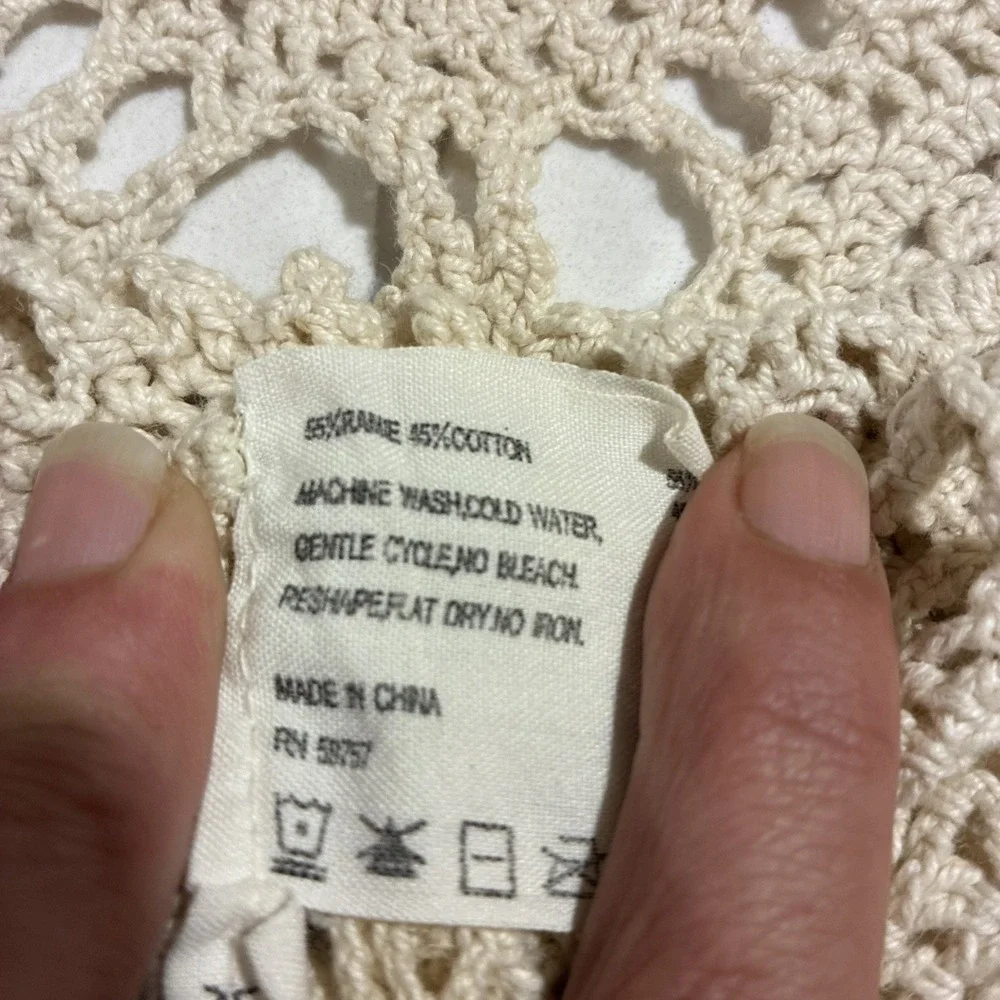 Crochet Tablecloth Rectangle 36x54 Beige Unbranded.